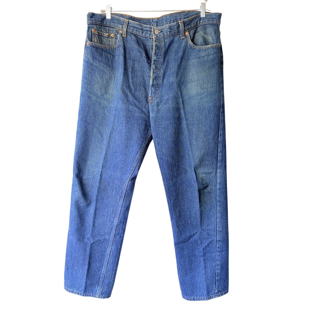 80s Levis 501 XX Jeans Men 42x32 Dark Wash Button Fly Original Made USA 1980 VTG